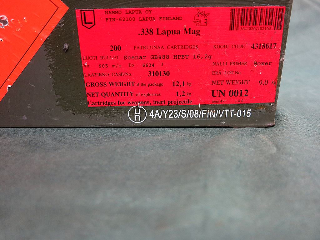 338 Lapua Mag Scenar GB488 16,2g kivääripatruuna